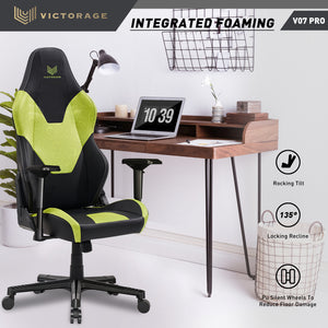 VICTORAGE  PU Leather Home Seat Gaming Chair 4D armrest(Green)