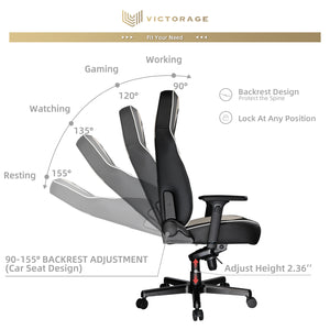 VICTORAGE  PU Leather Home Seat Office Chair(Grey)