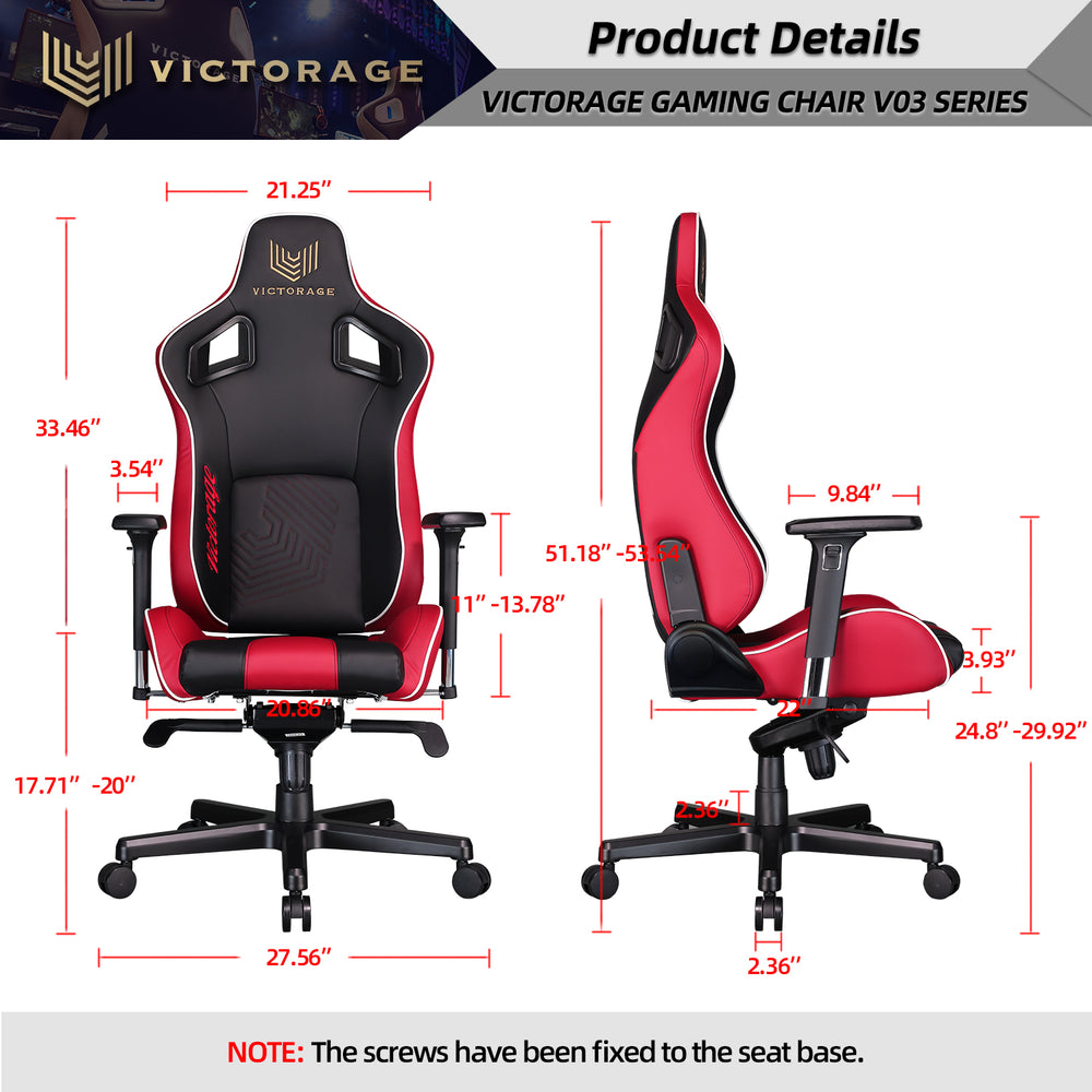 VICTORAGE Delta VC Series Premium PU Leather Home Chair Gaming Chair(Red)