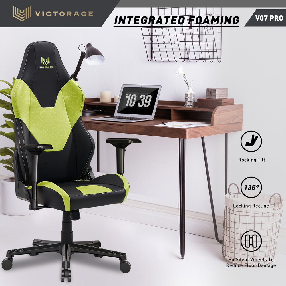 
            
                Load image into Gallery viewer, VICTORAGE  PU Leather Home Seat Gaming Chair 4D armrest(Green)
            
        