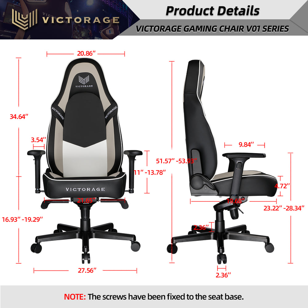
            
                Load image into Gallery viewer, VICTORAGE  PU Leather Home Seat Office Chair(Grey)
            
        