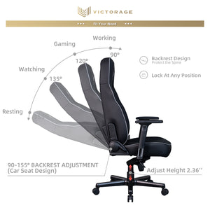 VICTORAGE PU Leather Home Seat Office Chair(Black)