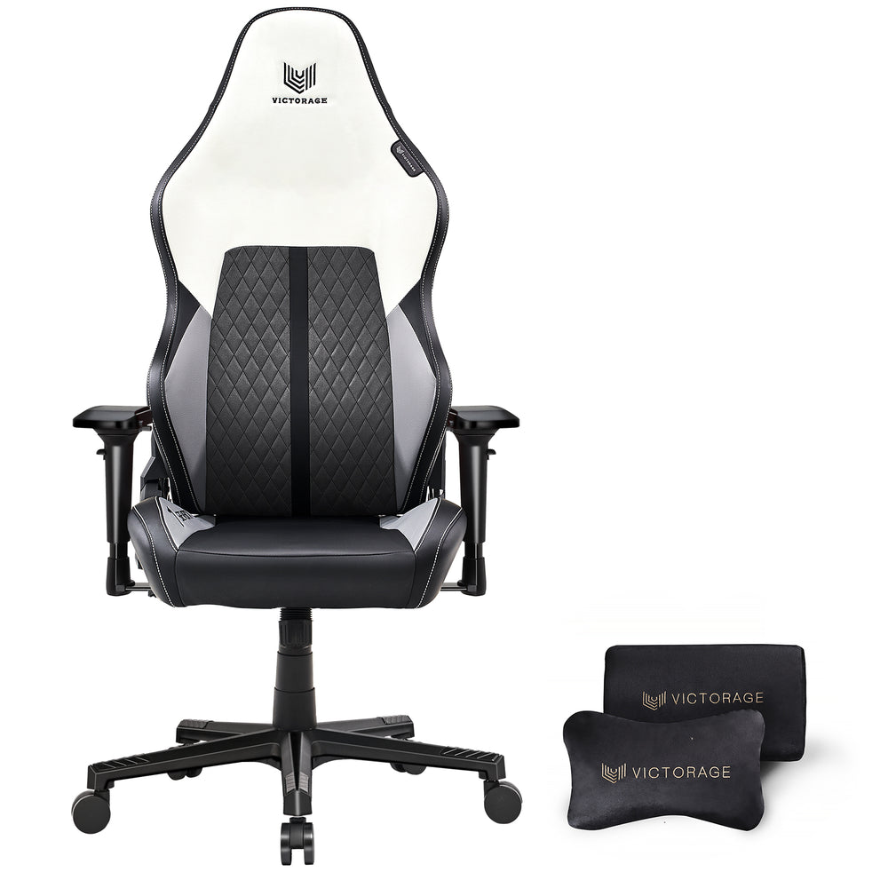 
            
                Load image into Gallery viewer, VICTORAGE  PU Leather Home Seat Gaming Chair 4D armrest(White)
            
        